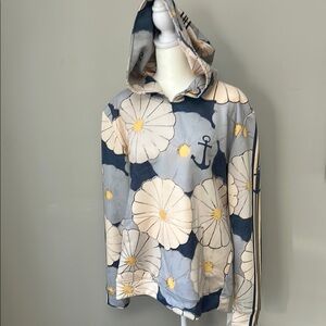 Floral Hoodie with Anchor Design